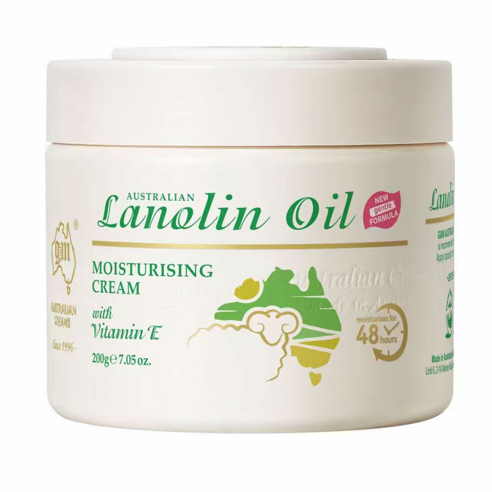 G&M Australian Creams Lanolin Oil Moisturising Cream with Vitamin E – 200 g